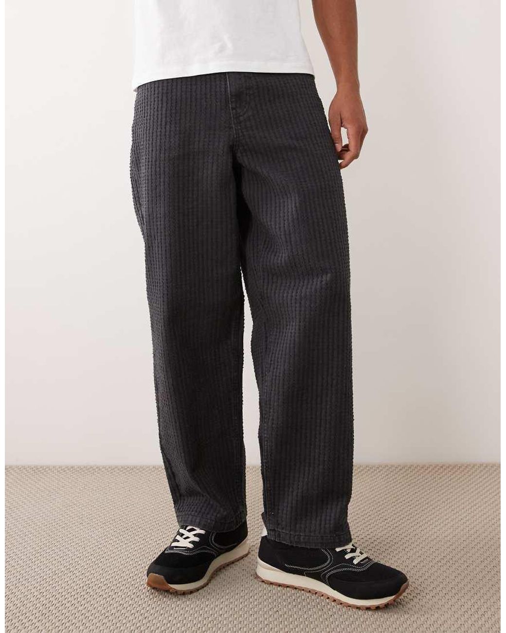 ASOS Natural Loose Textured Jeans for men