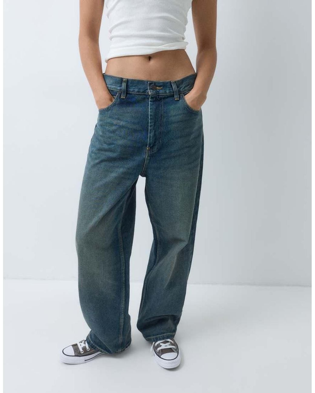 Carhartt Blue Brandon baggy Loose Straight Fit Jeans