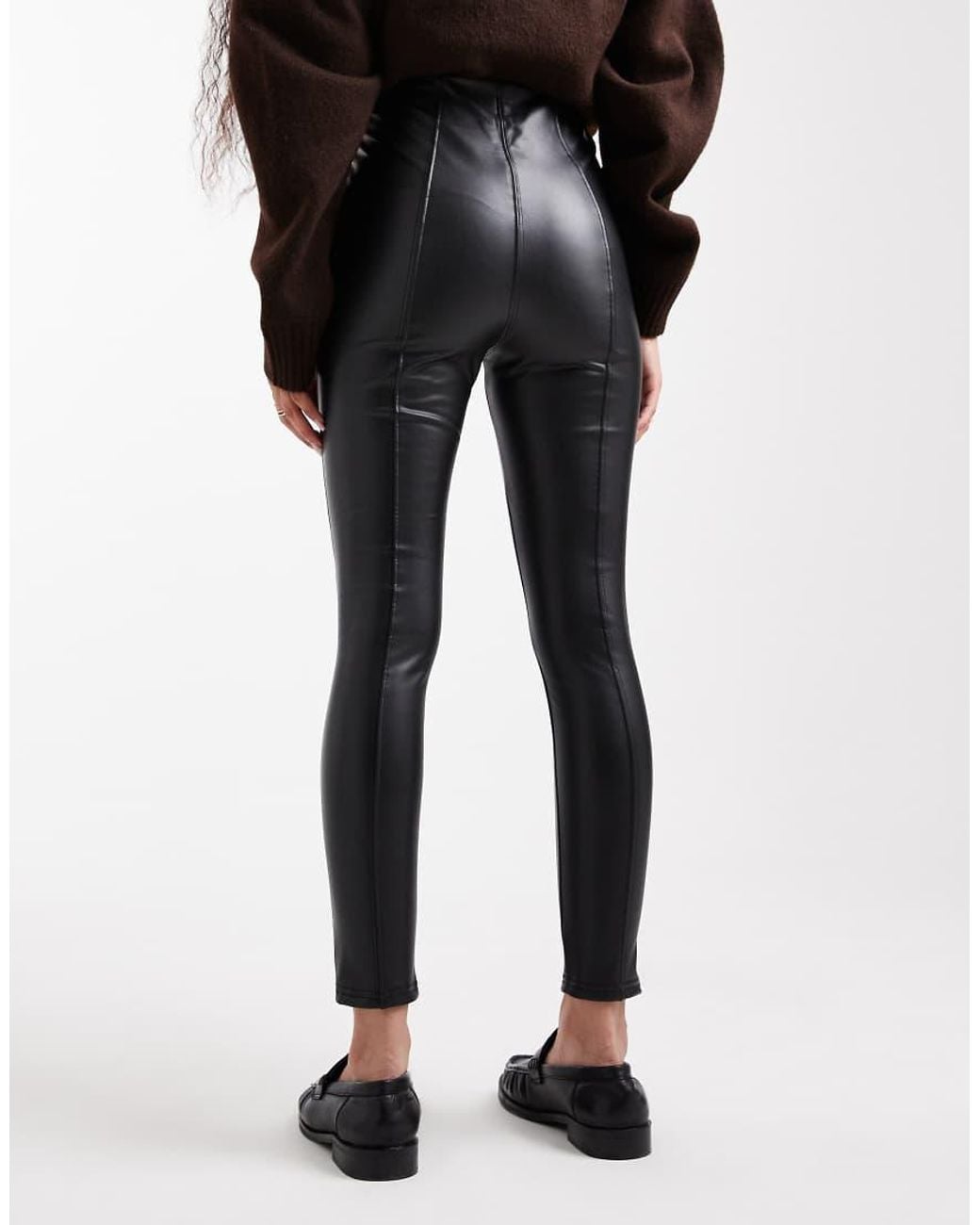 New Look Black Pu leggings