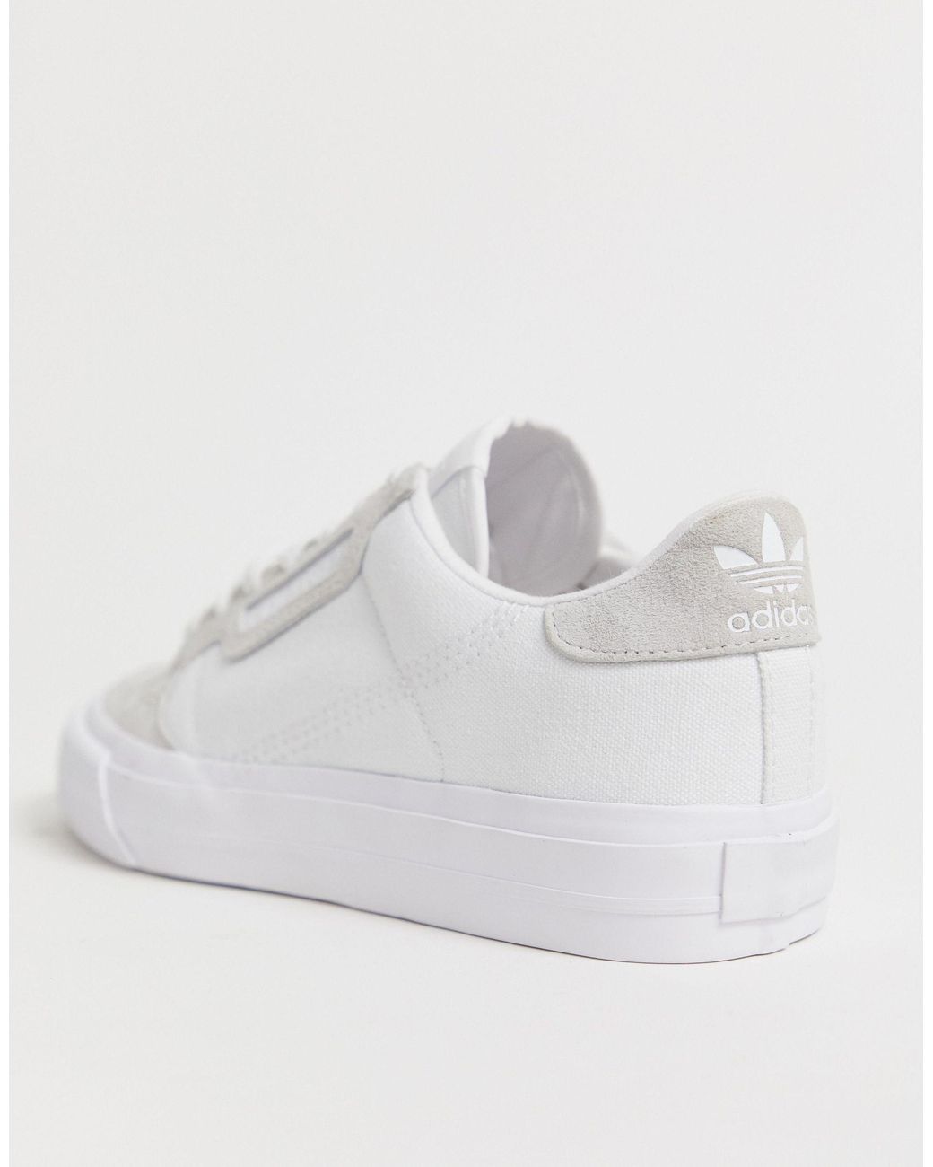 adidas original continental 80 vulc trainers in off white leather