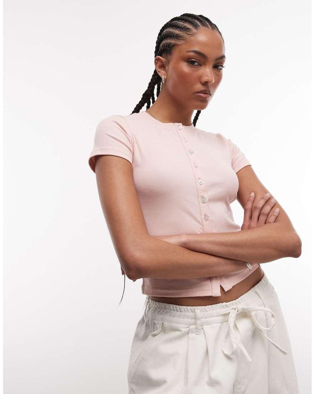 Daisy Street Pink Button Down Baby Top