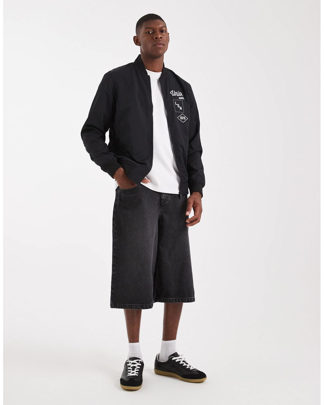 ASOS – leichte bomberjacke in Black für Herren