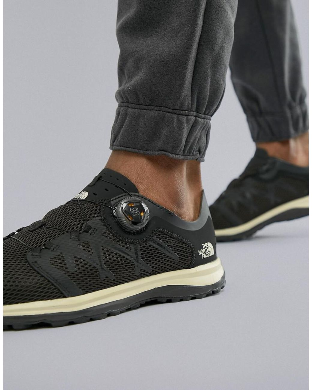 The North Face Litewave Flow Boa System No Lace Tie Trainers In Black/white  for Men | Lyst UK