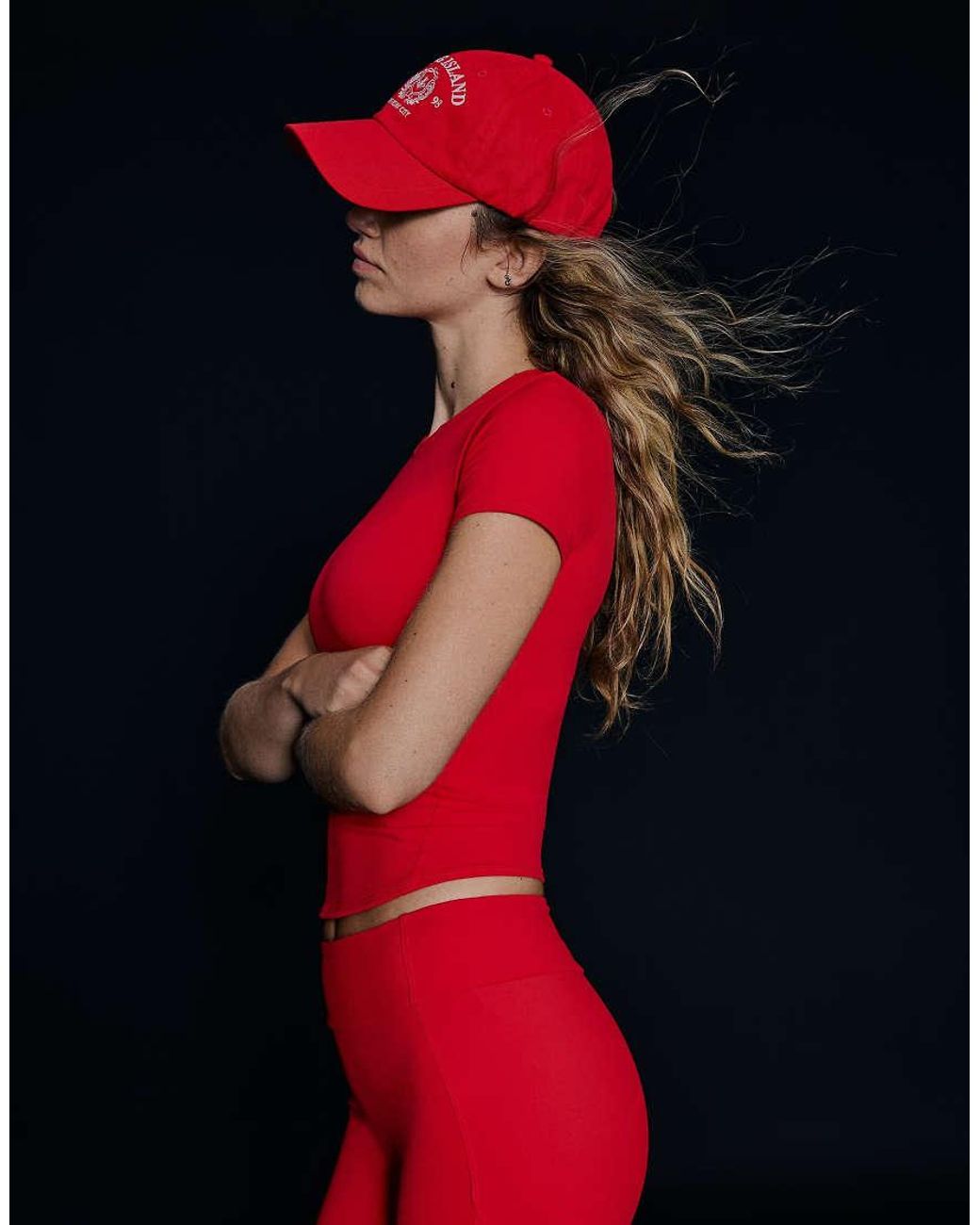 Bershka Red Technical Short Sleeve T-Shirt