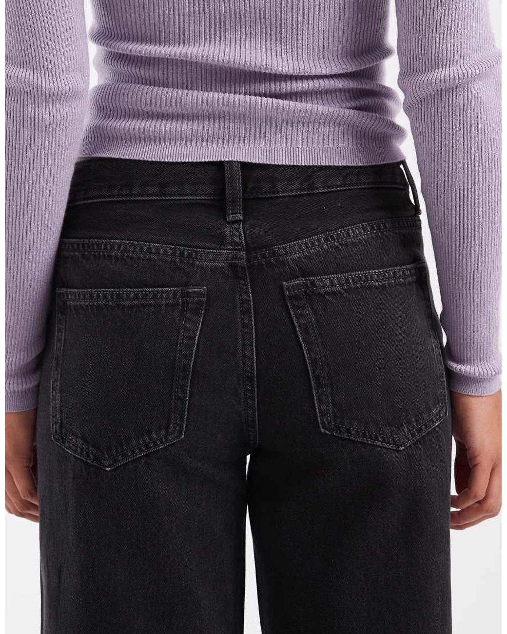 ARKET Black Elm Low Rise Wide Leg Jeans