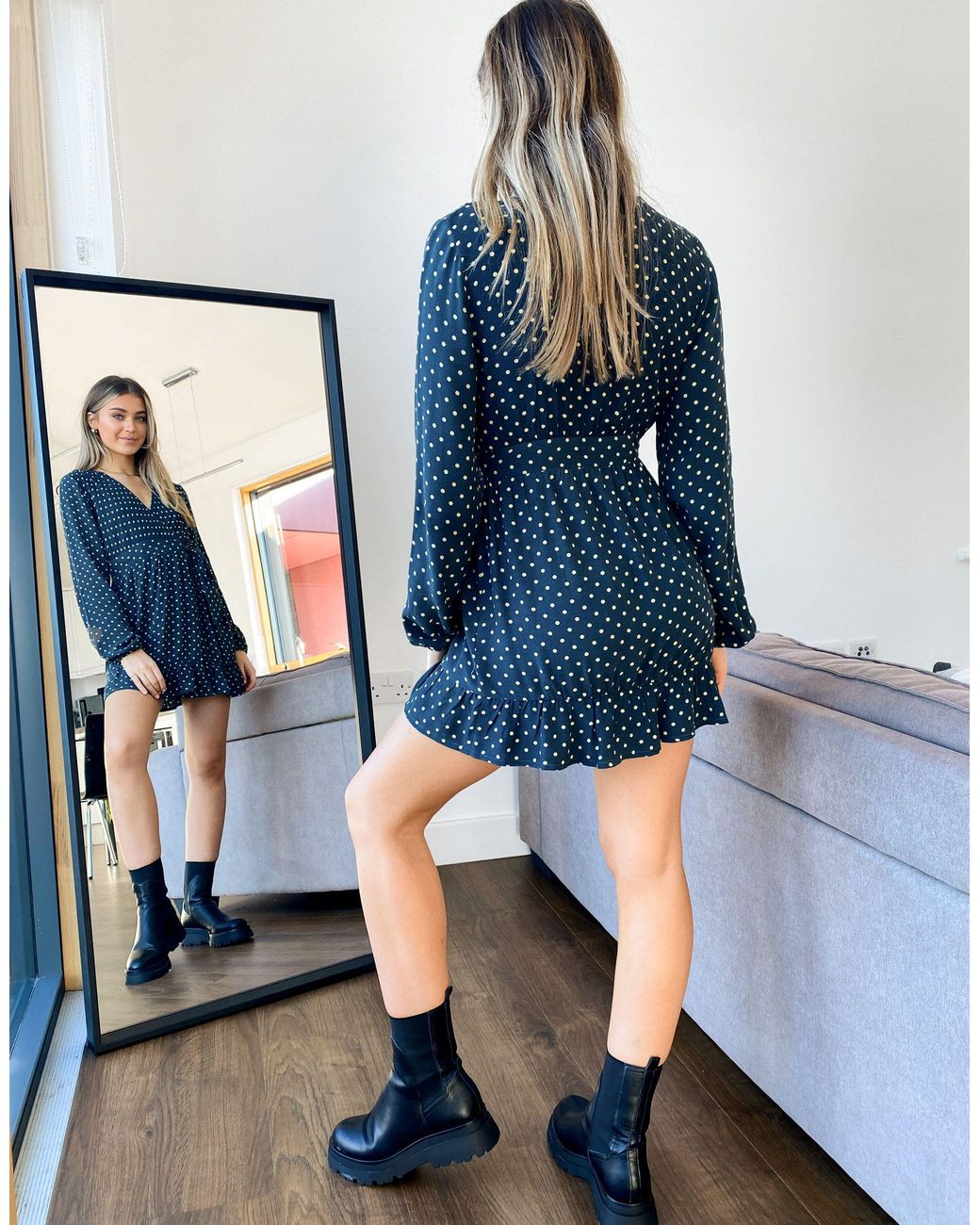 pull and bear polka dot dress