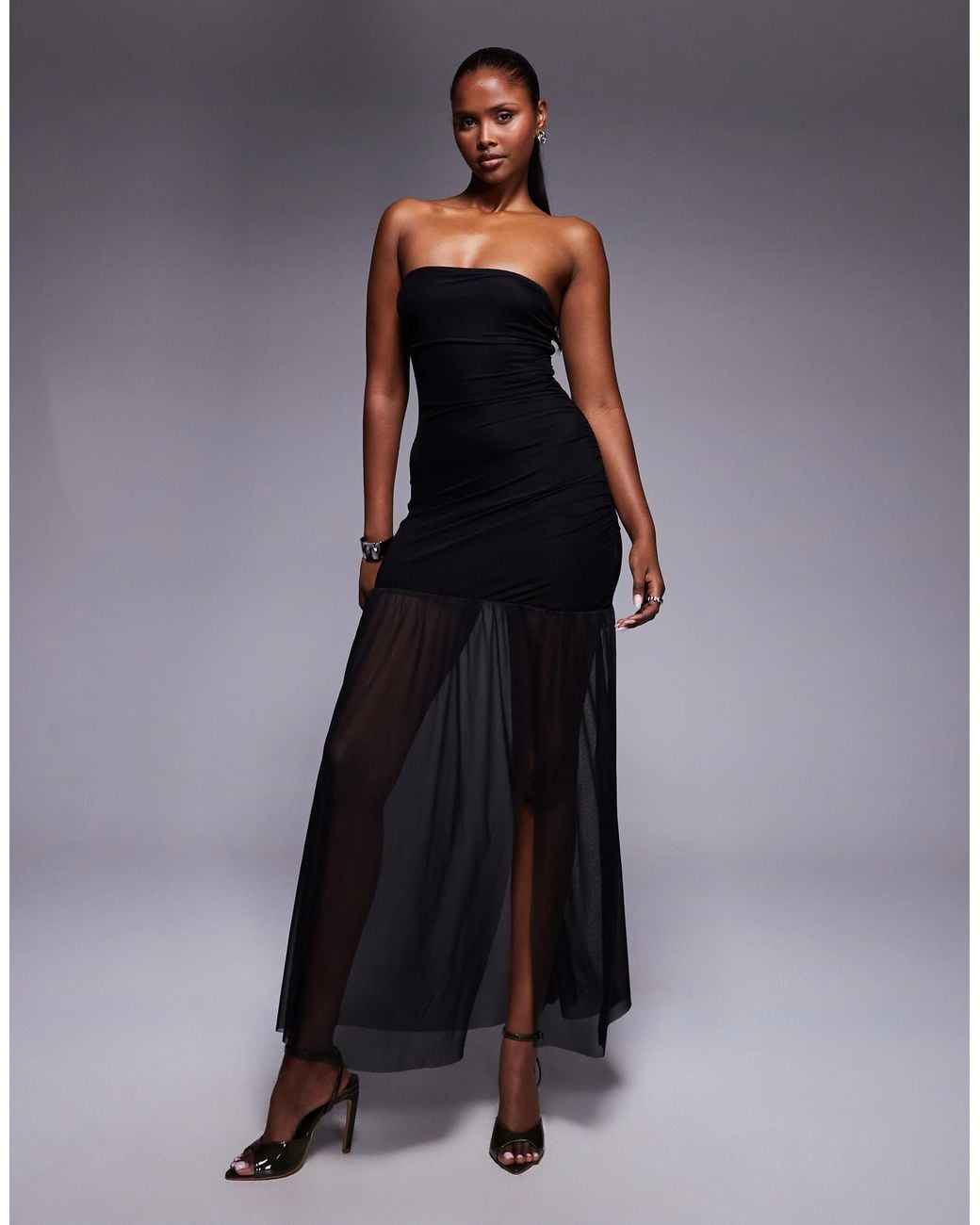 knee length dresses for ladies Charlotte Off-Shoulder Split Maxi Dress – Lanamoore