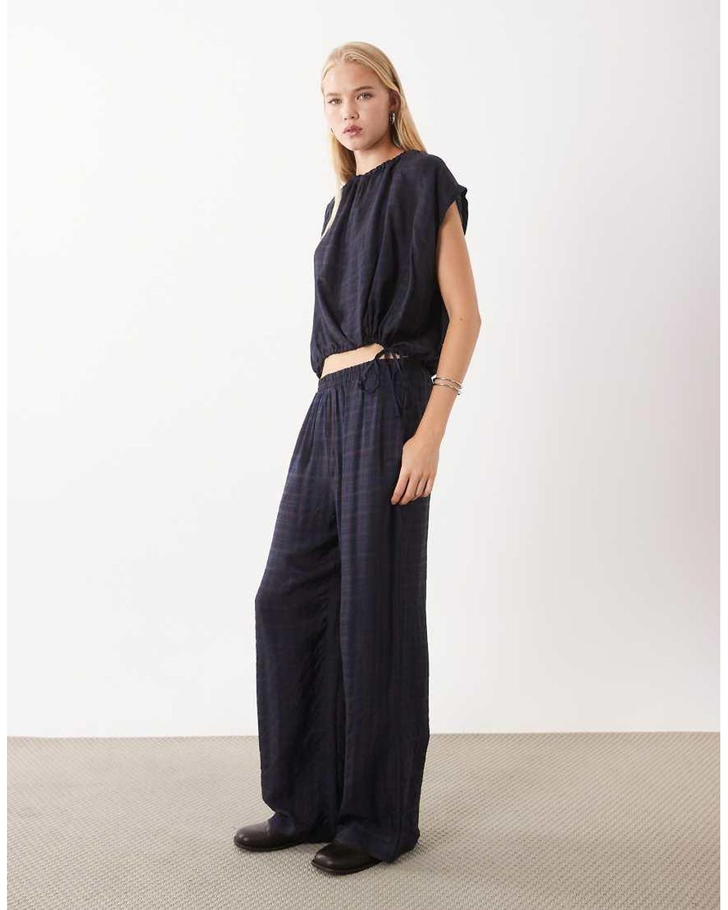 Mango Blue Dara Straight Trouser Co-ord