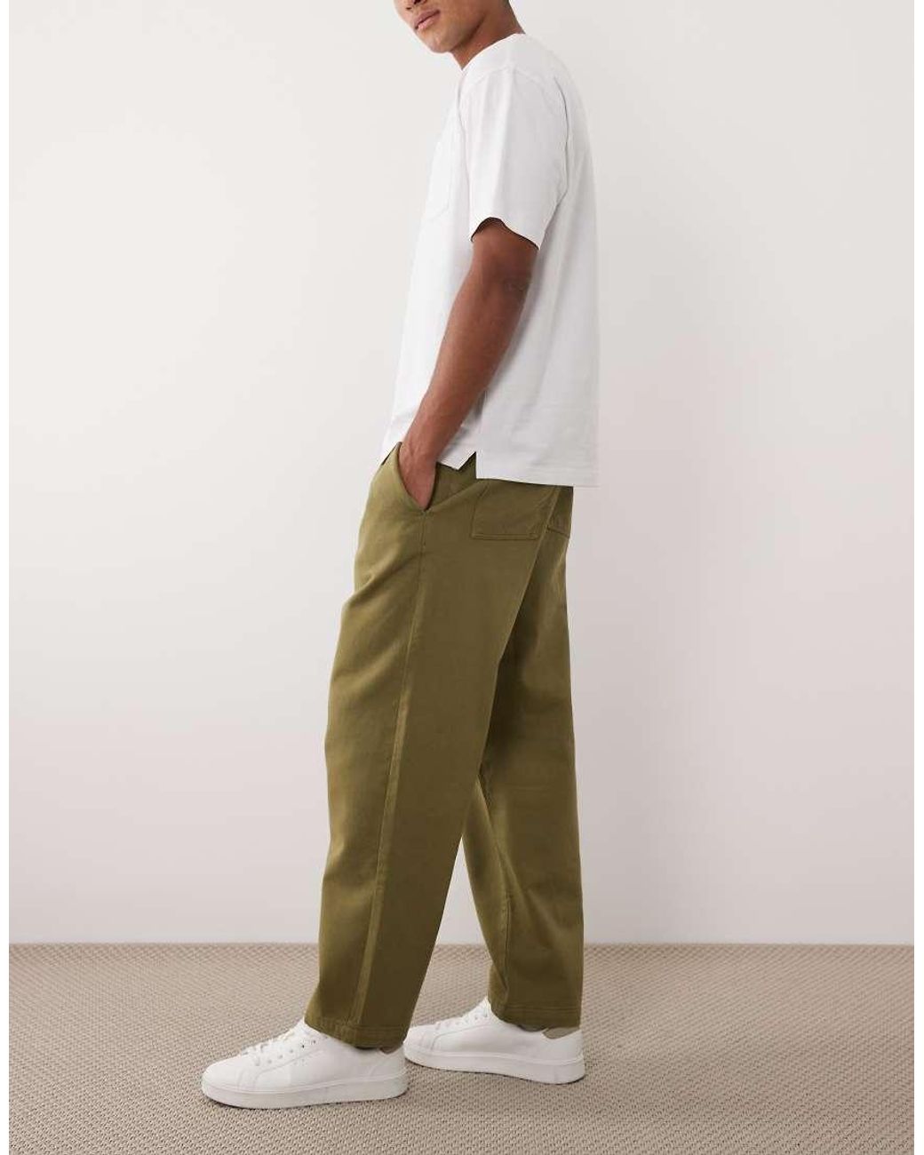 ASOS Natural Relaxed Tapered Trouser for men