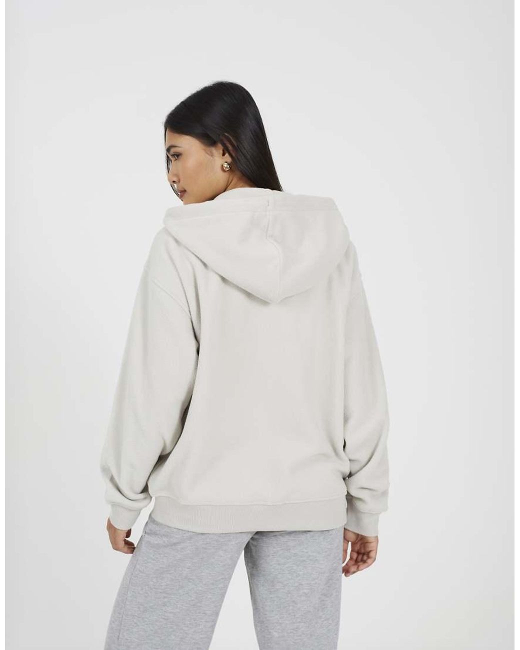Brave Soul White Zip Through Polar Fleece Hoodie