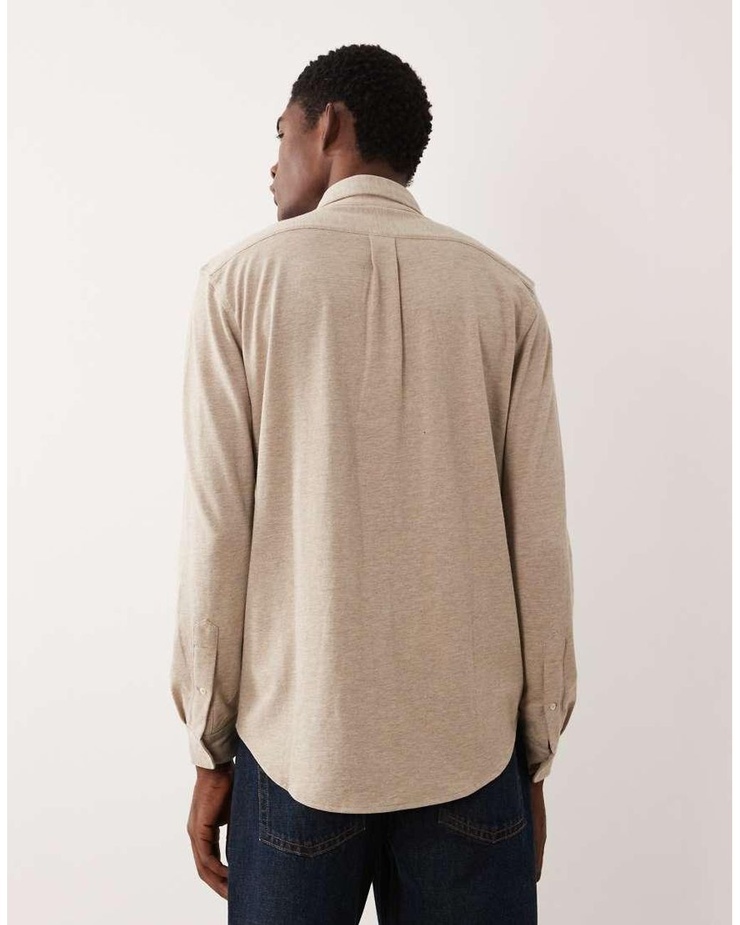 Polo Ralph Lauren Natural Icon Logo Long Sleeve Cotton Shirt for men
