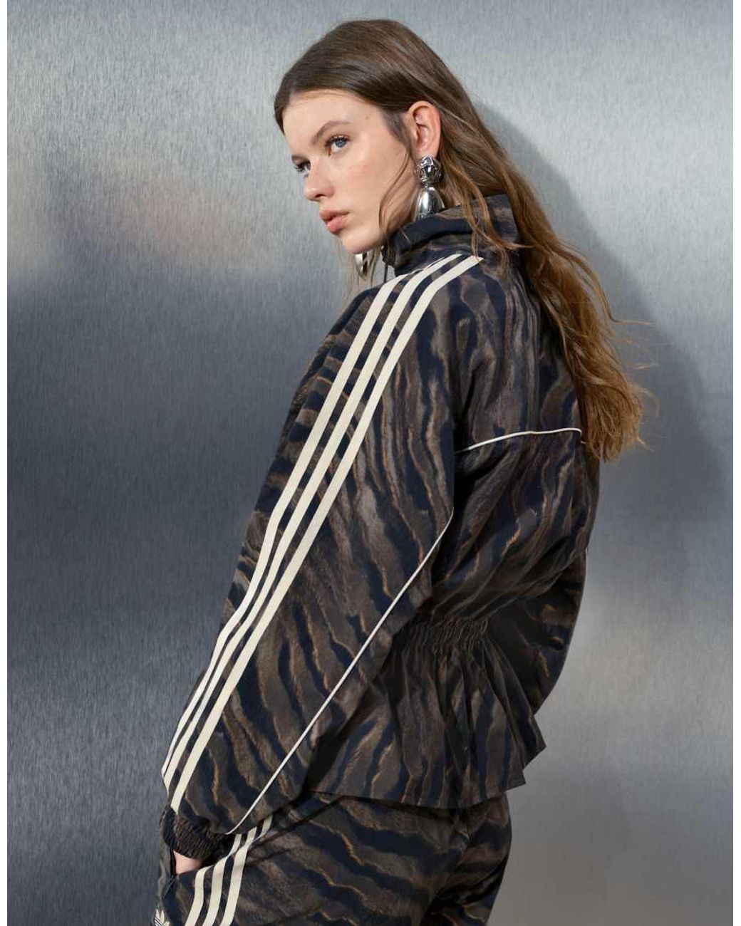 adidas Originals x ASOS Gray Track Jacket With Peplum