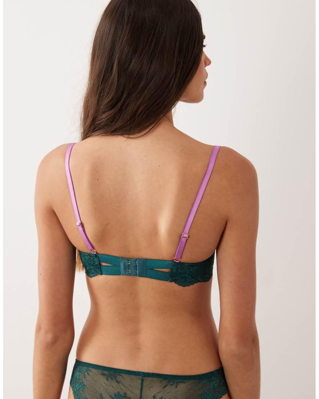 Dora Larsen Brown Bryony Floral Lace Underwired Bra