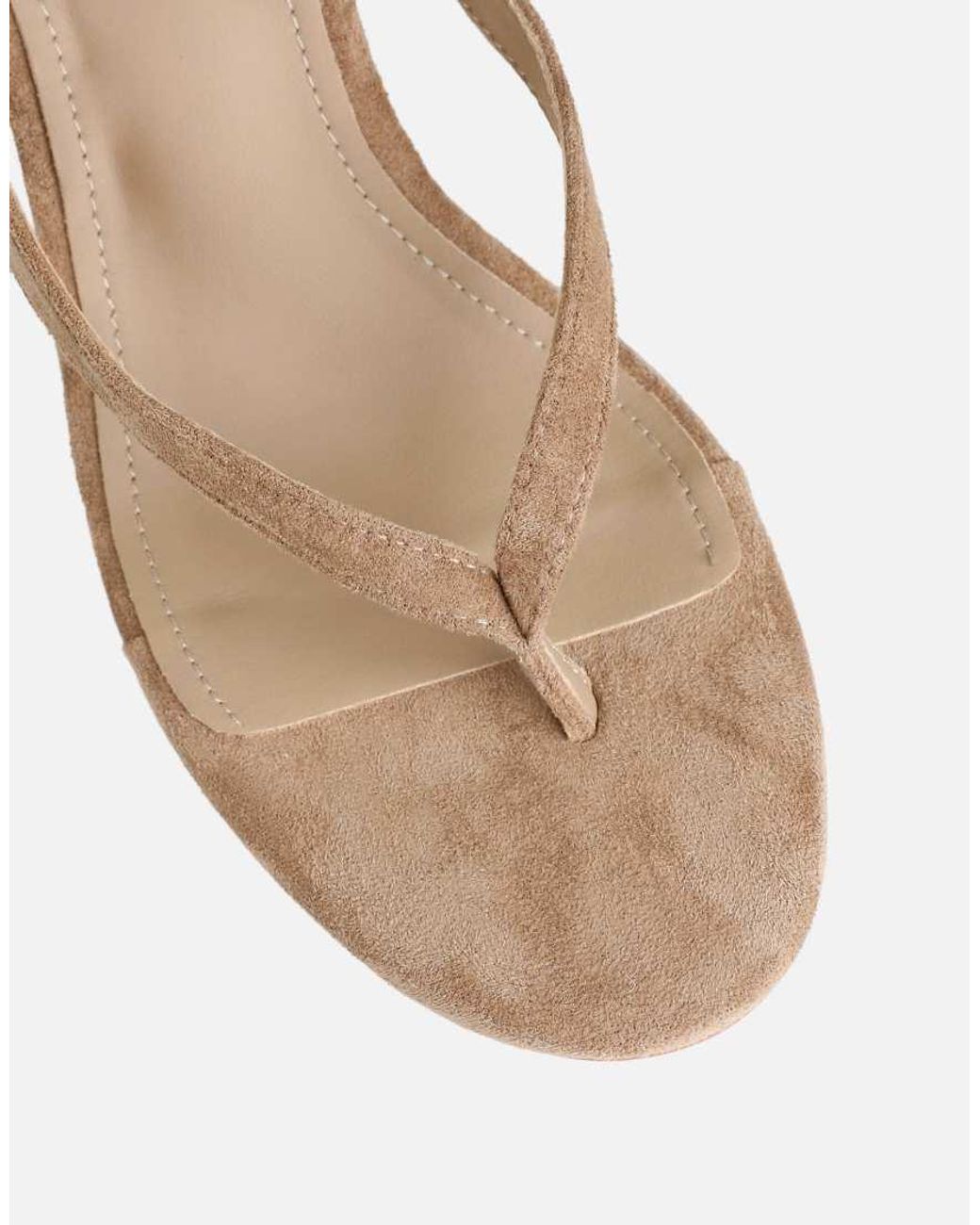 SIMMI Brown Immy Toe Thong Wedge Sandals