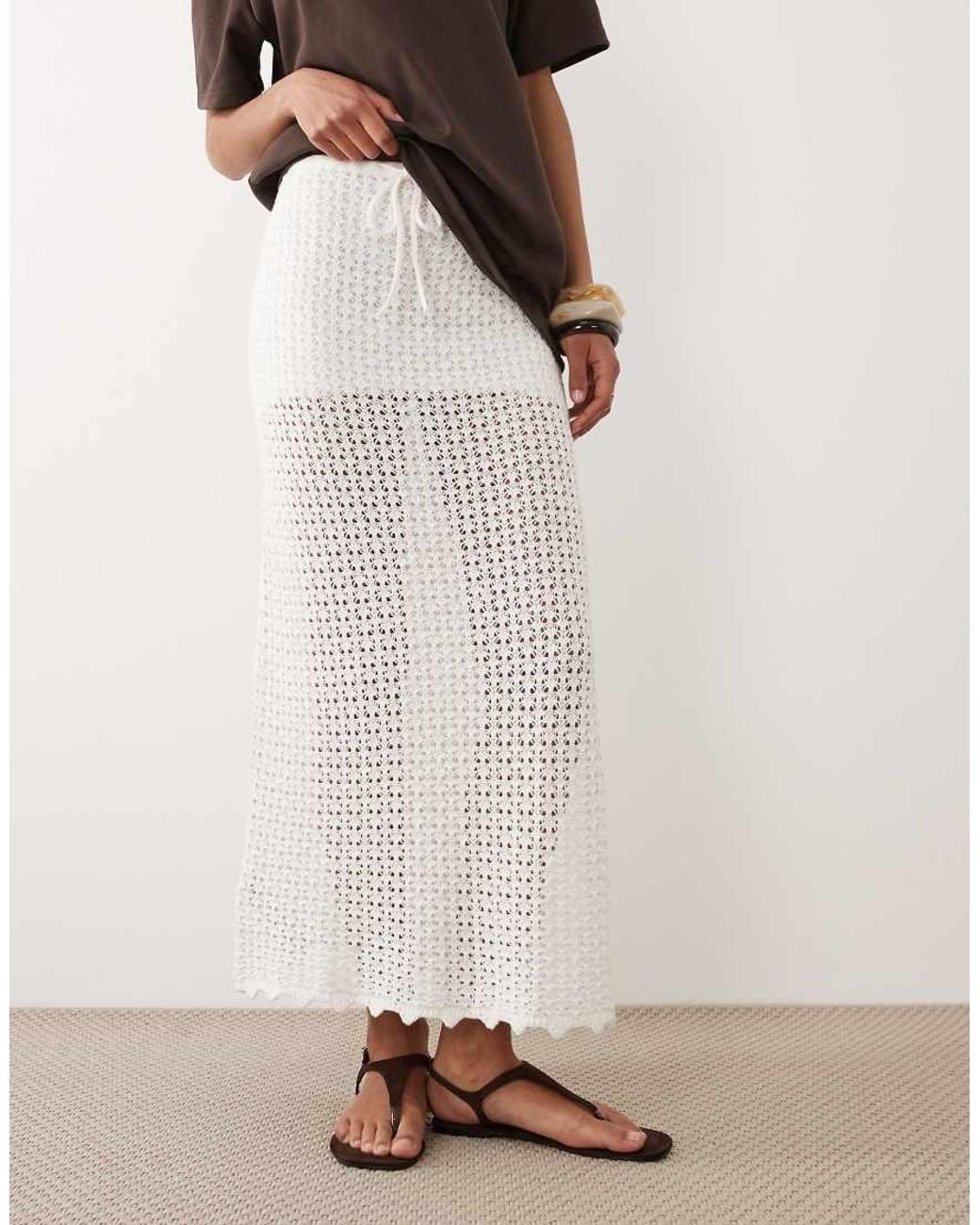 Mango Natural Teen Knitted Maxi Skirt