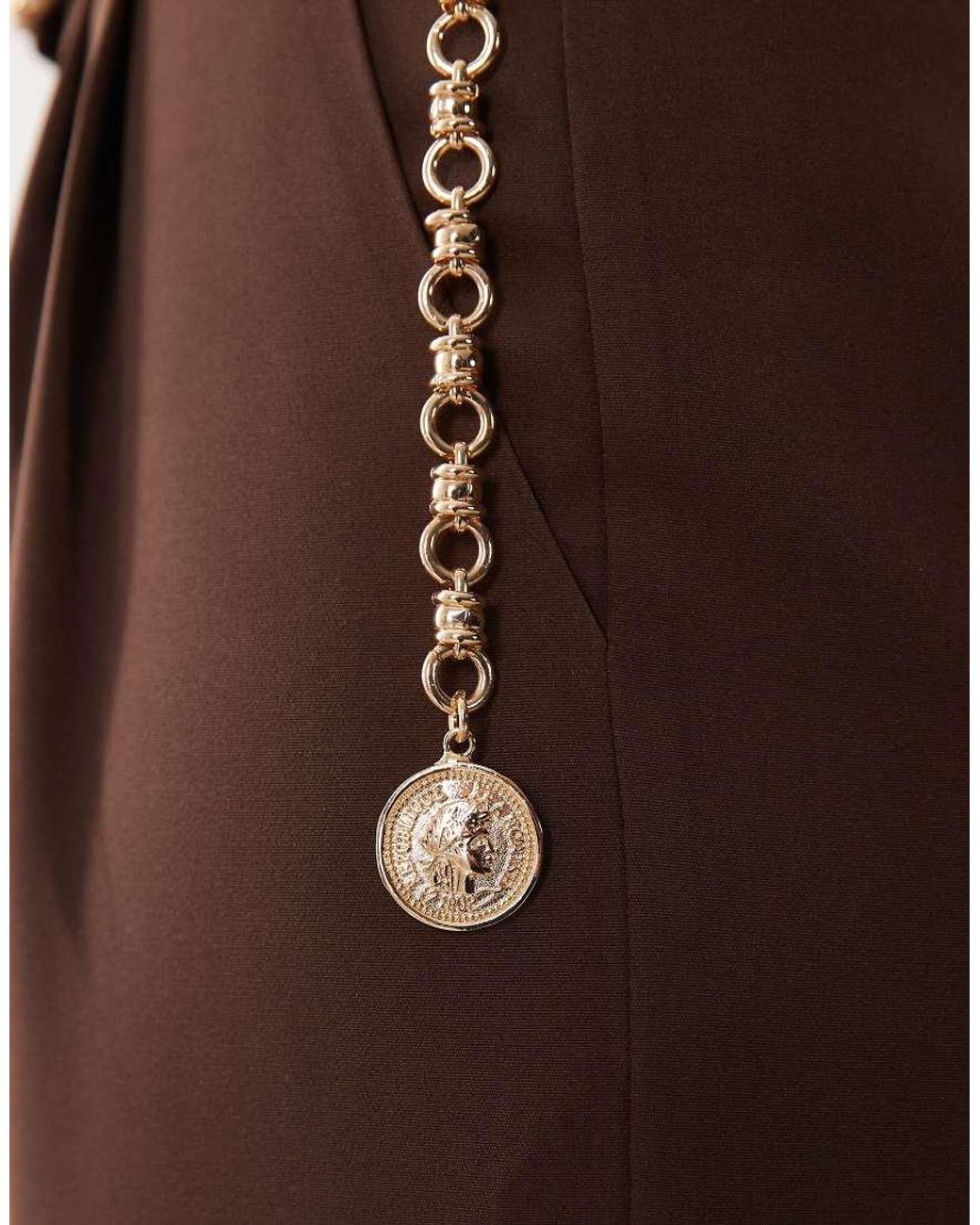 ASOS Natural Chain Belt With Coin Detail