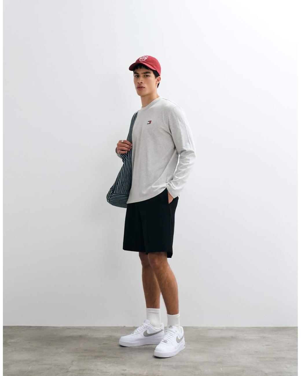 Tommy Hilfiger Gray Badge Logo Long Sleeve T-shirt for men