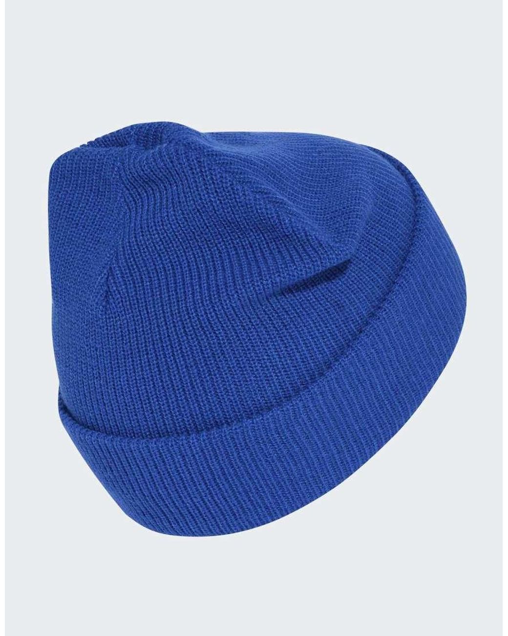 Adidas Originals Blue Essentials Label Beanie Cuffed