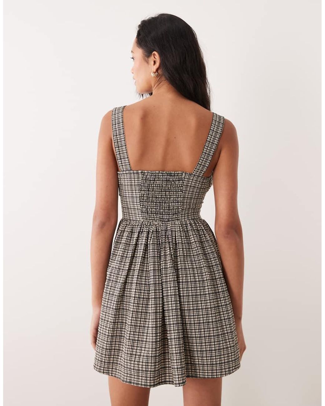 Wednesday's Girl Natural Wednesdays Girl Tie Front Mini Milkmaid Dress