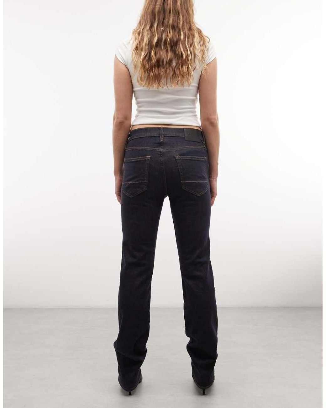 AllSaints Blue Axis Pleated Wide Leg Denim Jeans