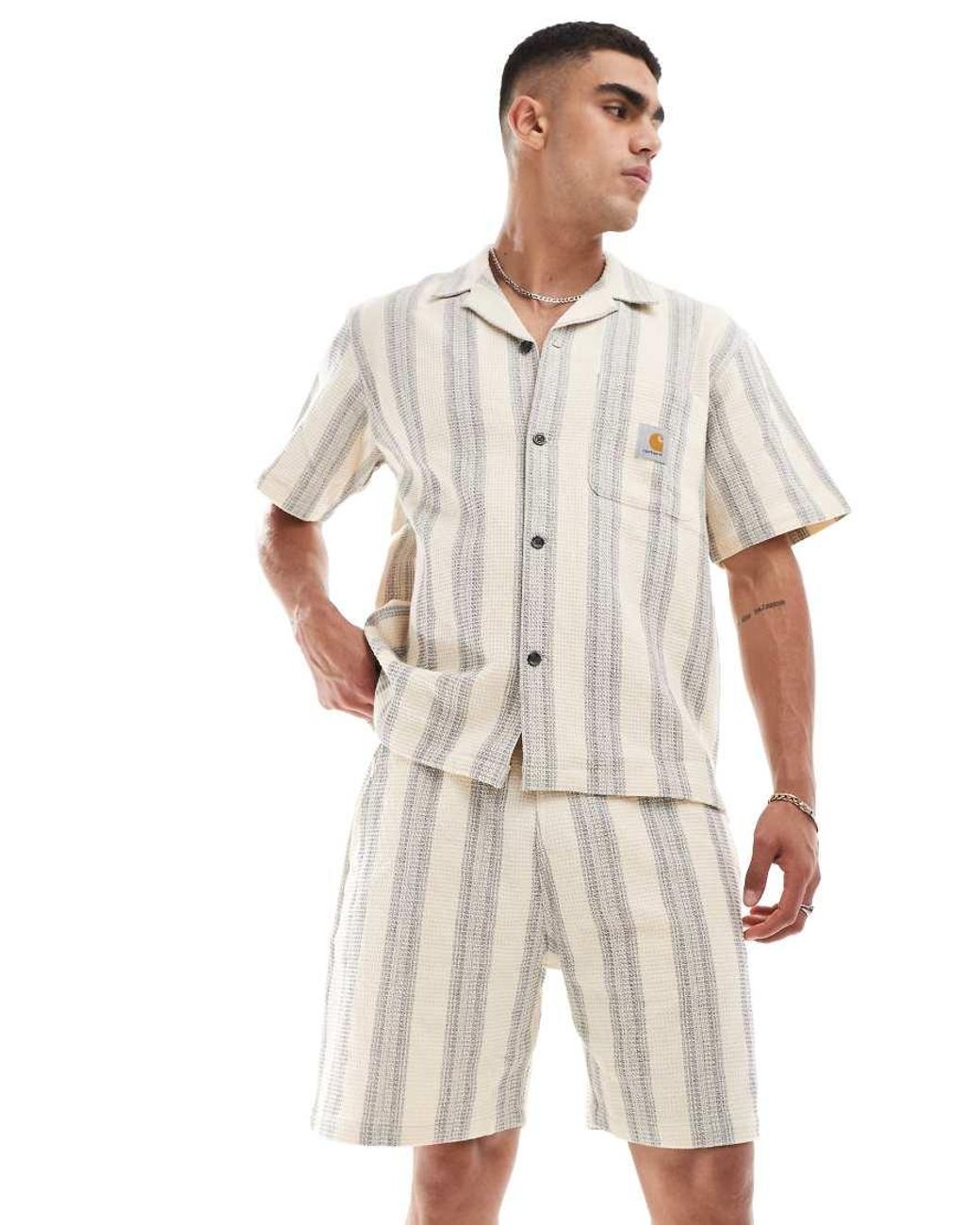 Carhartt White Co-Ord Dodson Stripe Short for men