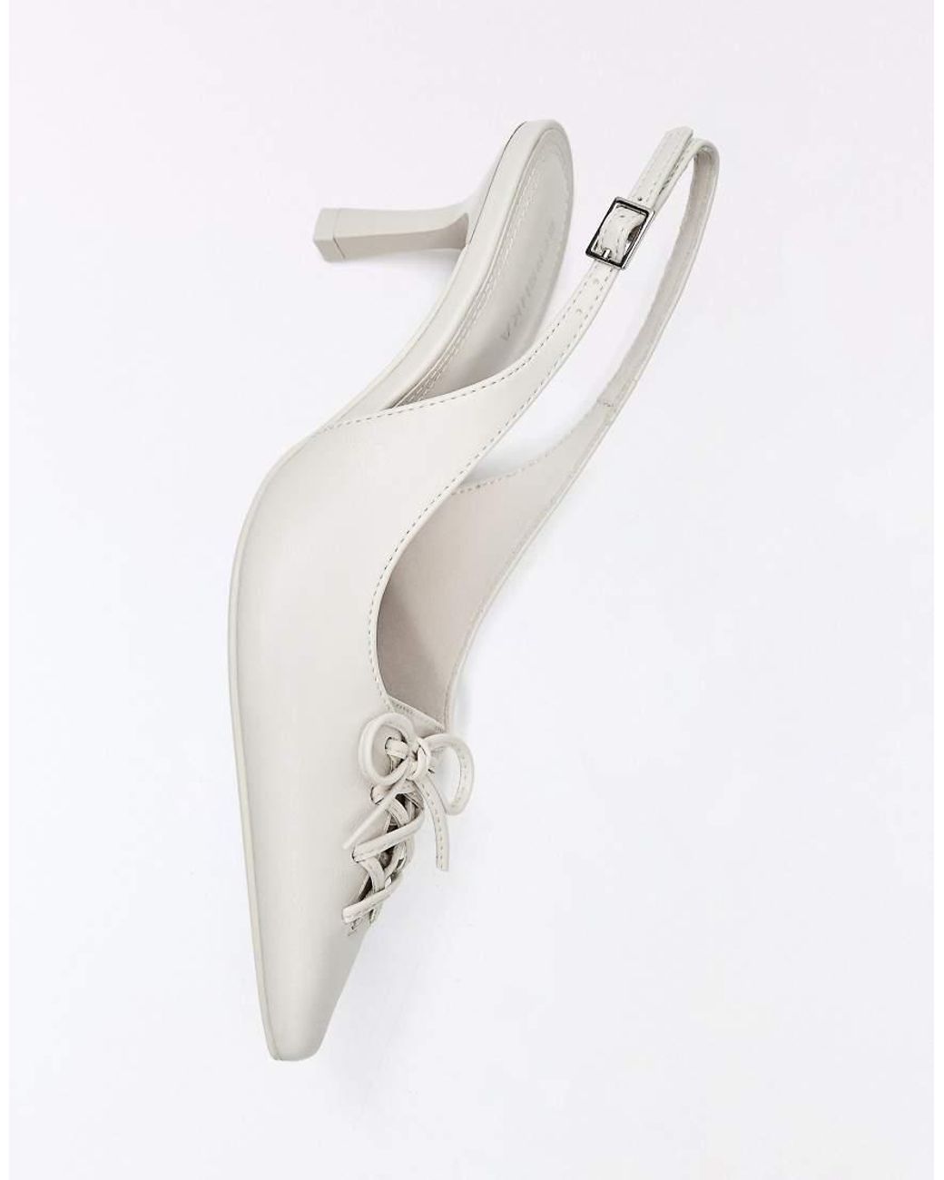 Bershka Blue Kitten Heel Corset Shoes