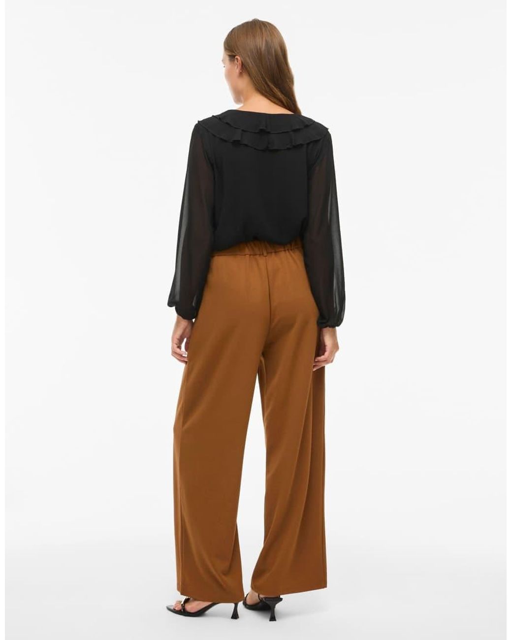 Vila Brown Wide-Leg Trousers