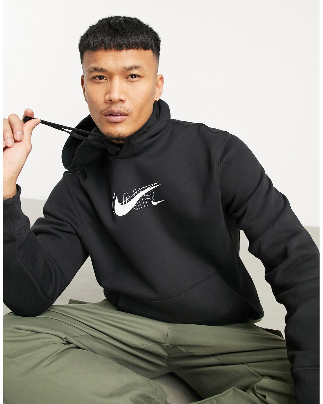 Sudadera negra con capucha Air Print Pack Nike de hombre de color Negro |  Lyst