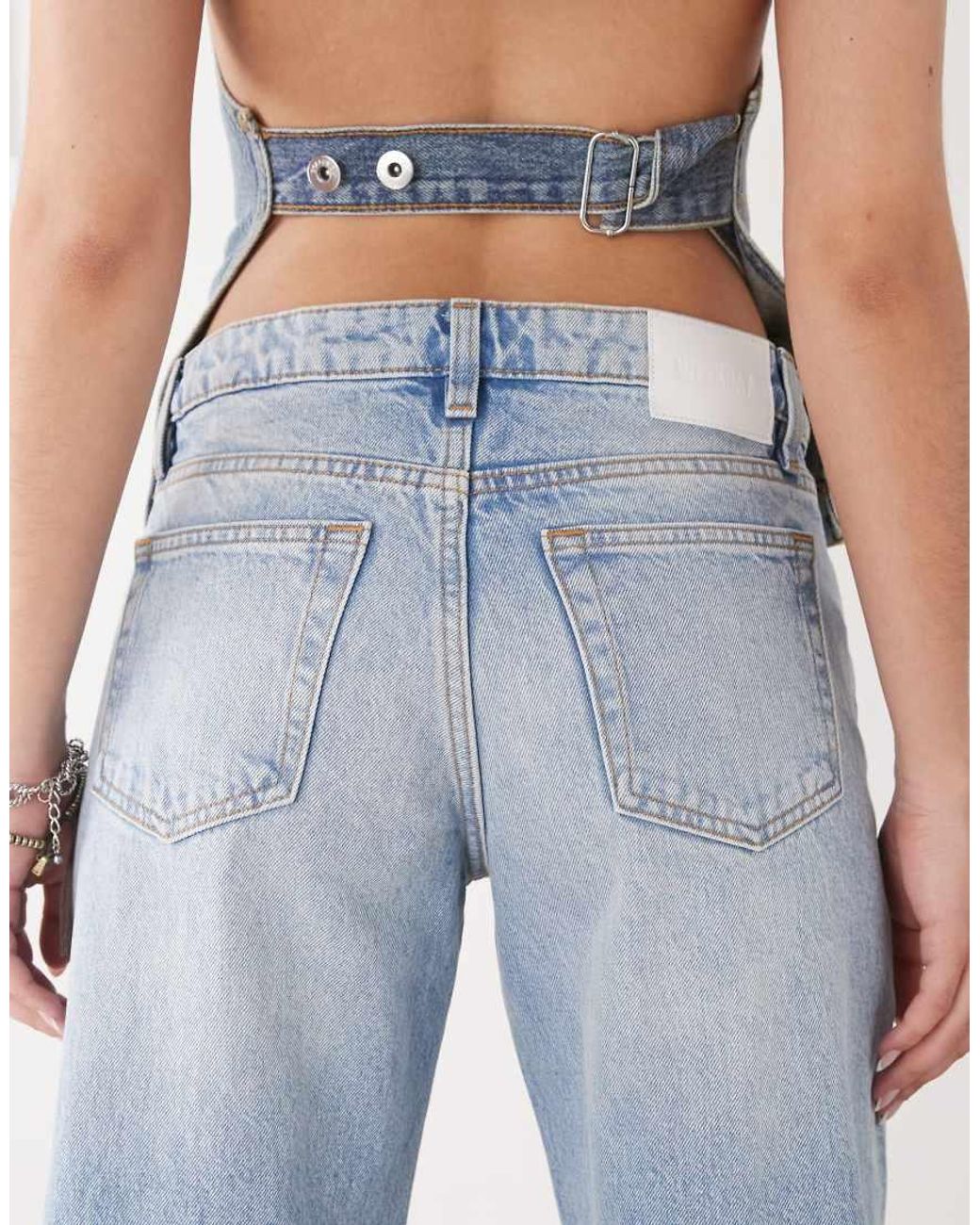 Weekday Blue Imoo Low Waist Wide Leg Jeans