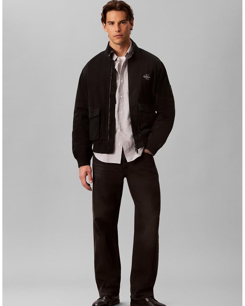 Calvin Klein Black Harrington Jacket for men
