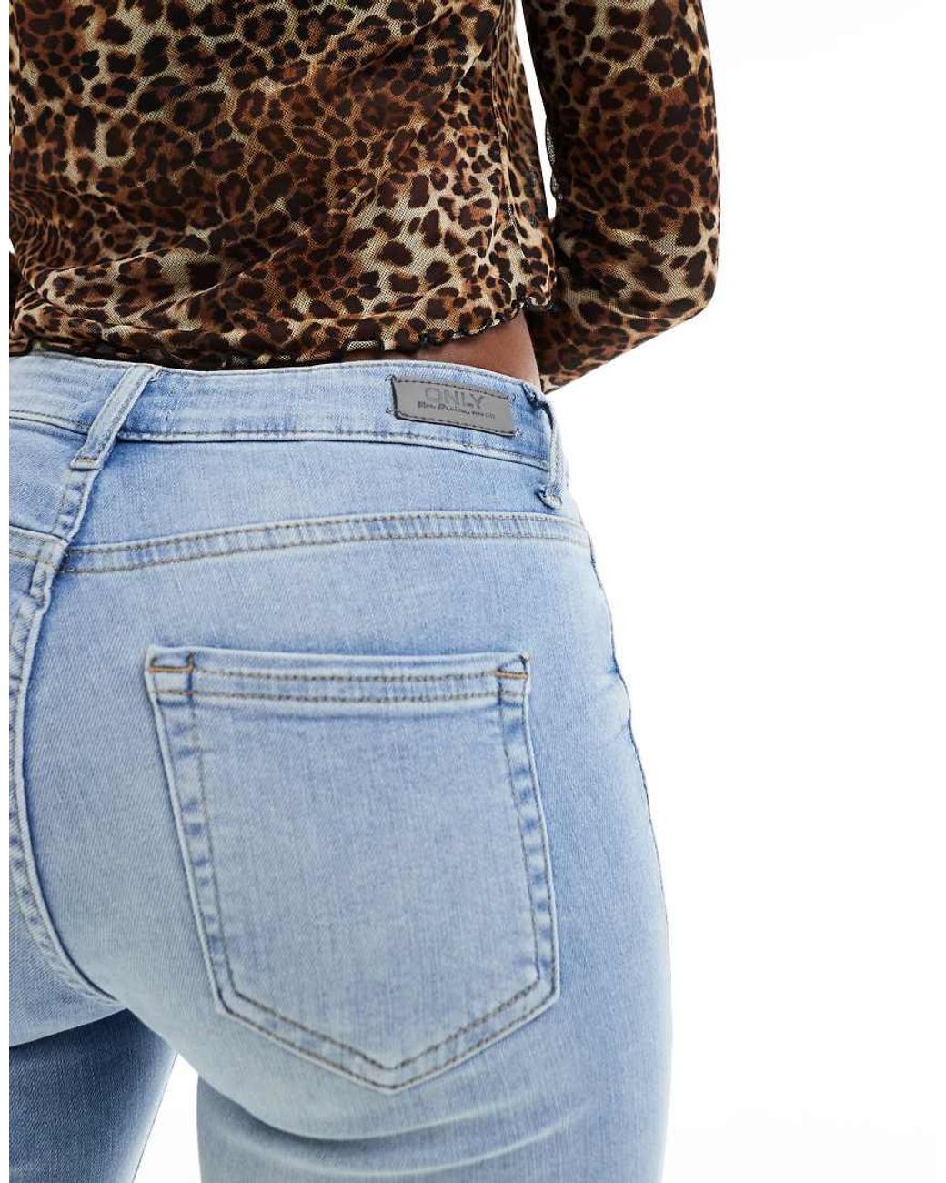 ONLY Blue Blush Skinny Jeans With Frayed Hem