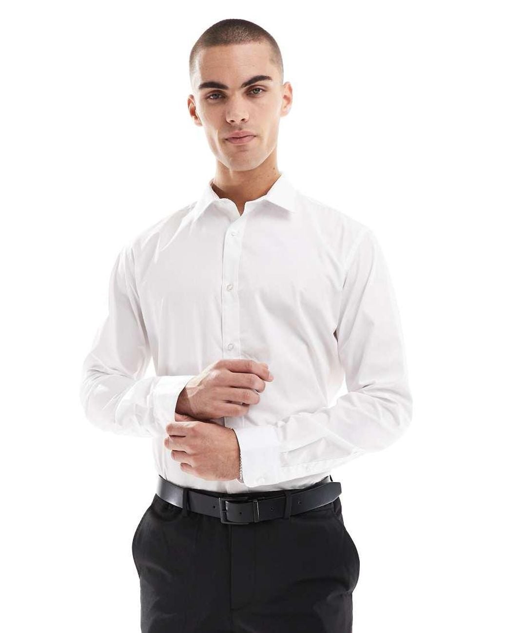 Jack & Jones White Slim Fit Smart Shirt for men