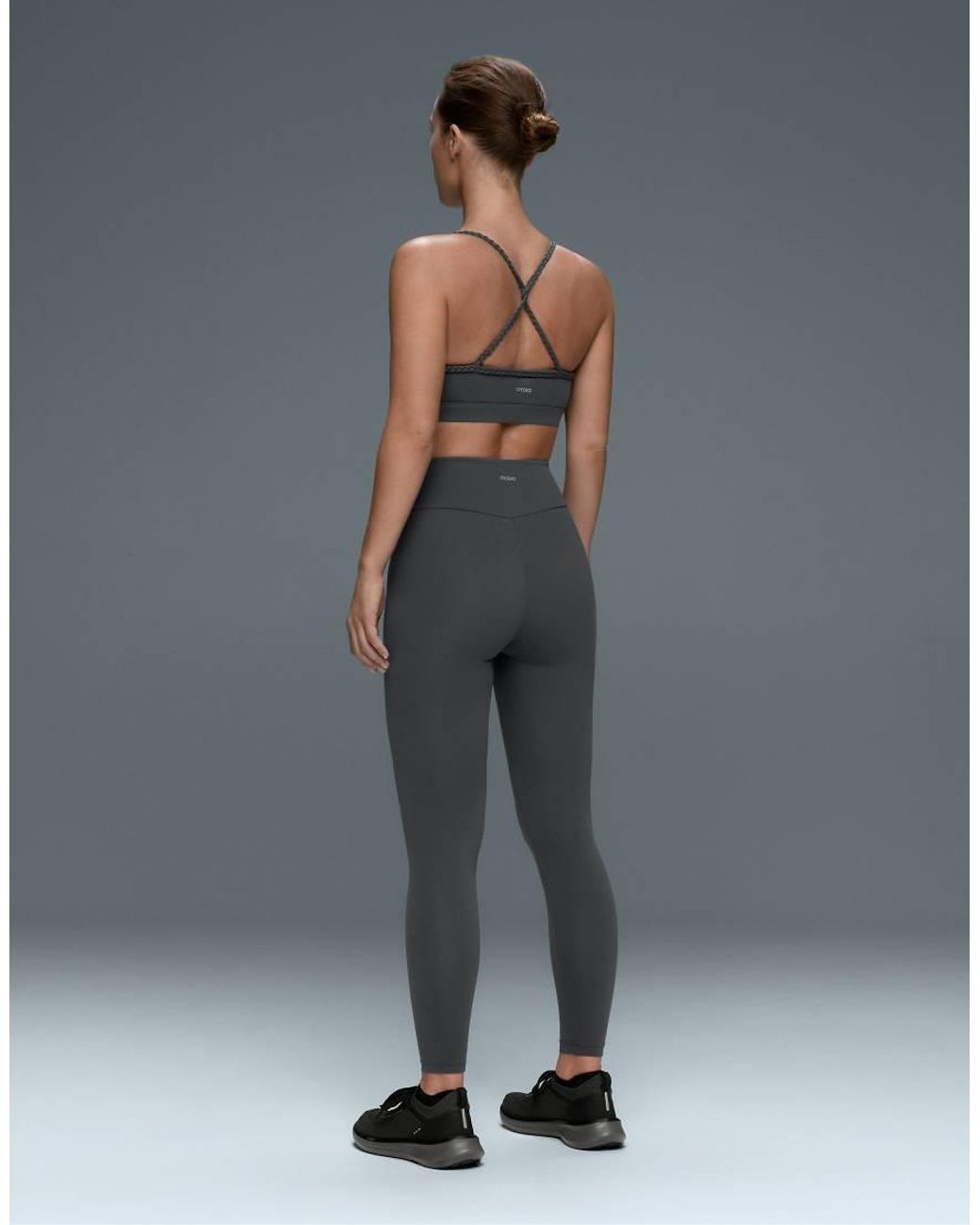 Oysho Gray Comfortlux Medium Support Braided Sports Bra