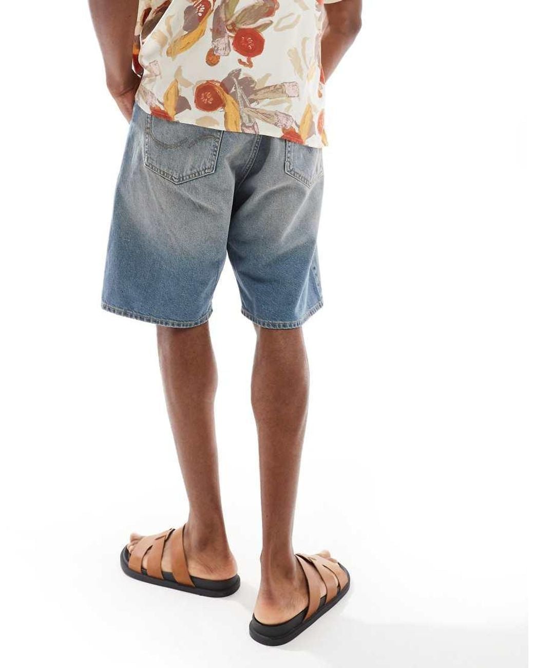 Jack & Jones Blue Alex baggy Fit Denim Jorts for men