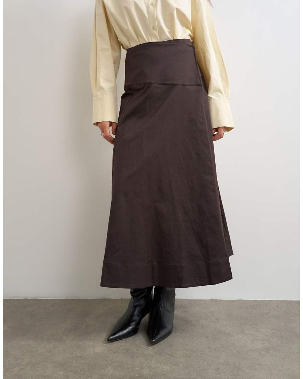 TOPSHOP Natural Wrap Waistband Detail Trench Skirt