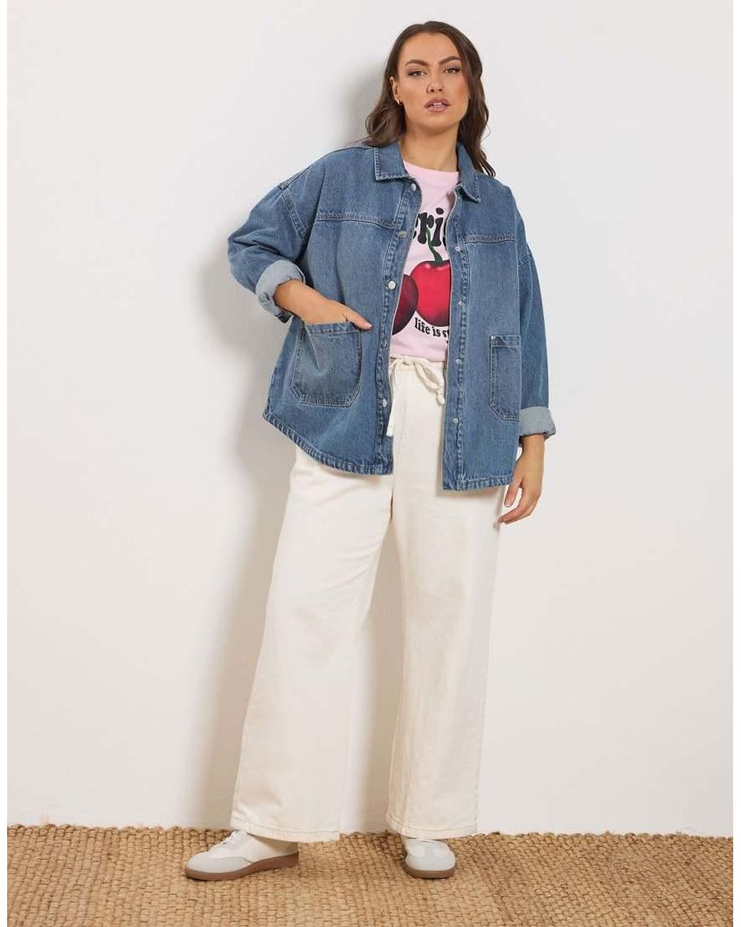 Yours Clothing Blue Denim Shacket