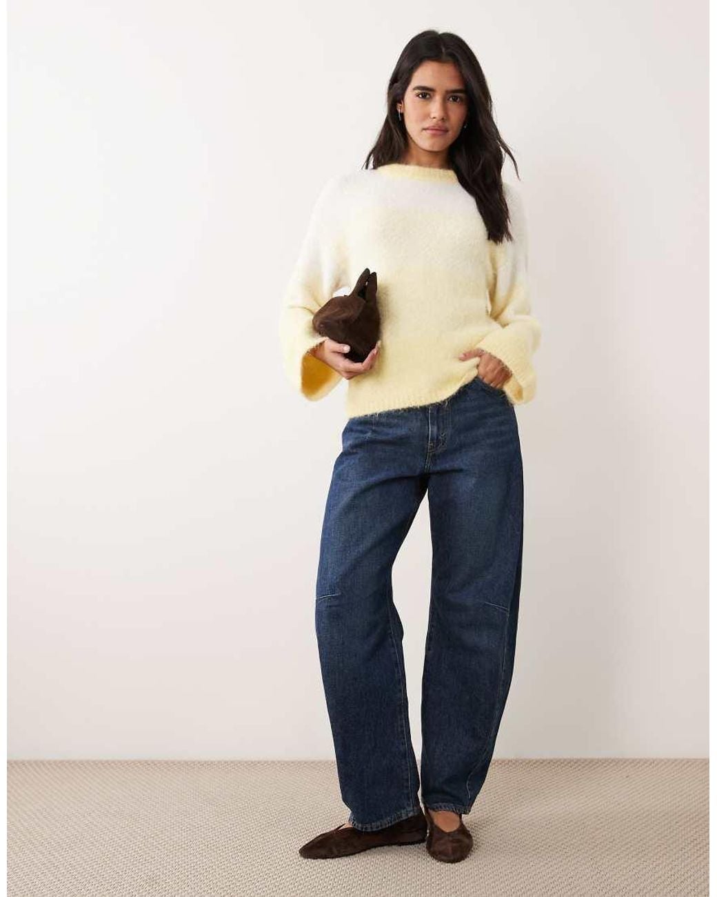 Pieces Natural Cunky Knit Oversized Jumper