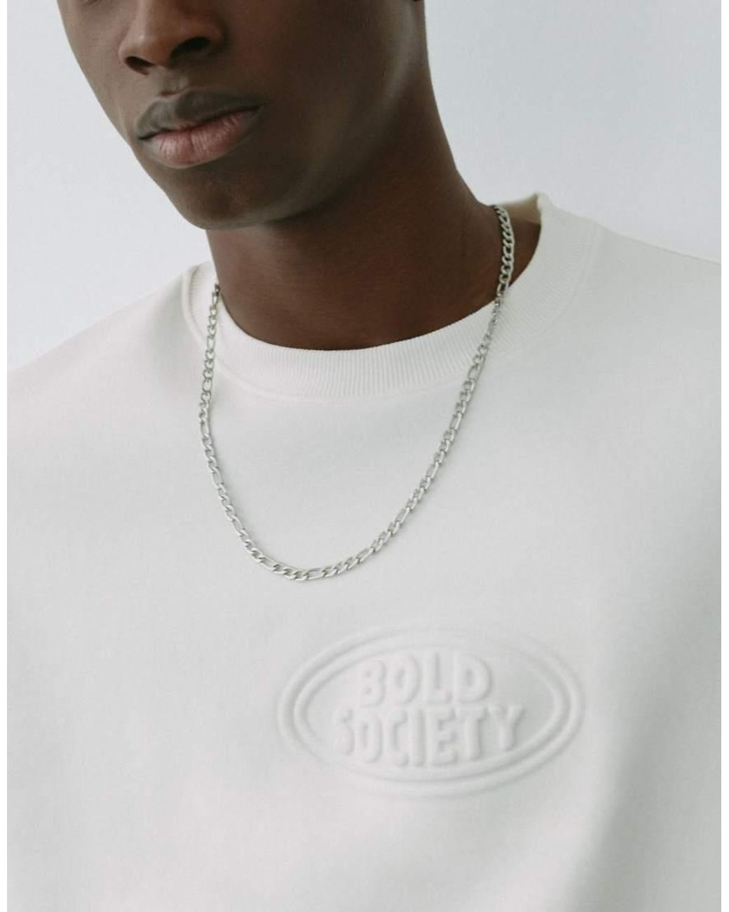 Pull&Bear White Heavyweight T-shirt With Raised Logo for men