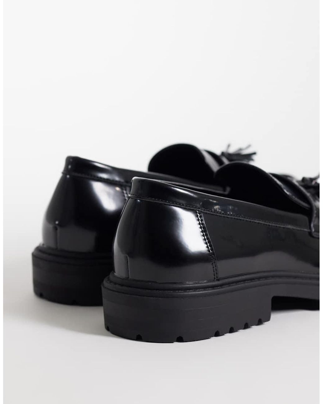 SEQWL Black Pier Chunky Tassle Loafer for men