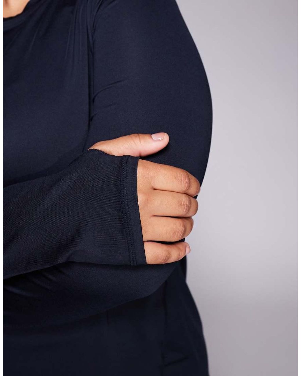 4505 Blue Curve Icon Long Sleeve Quick Dry Running Top
