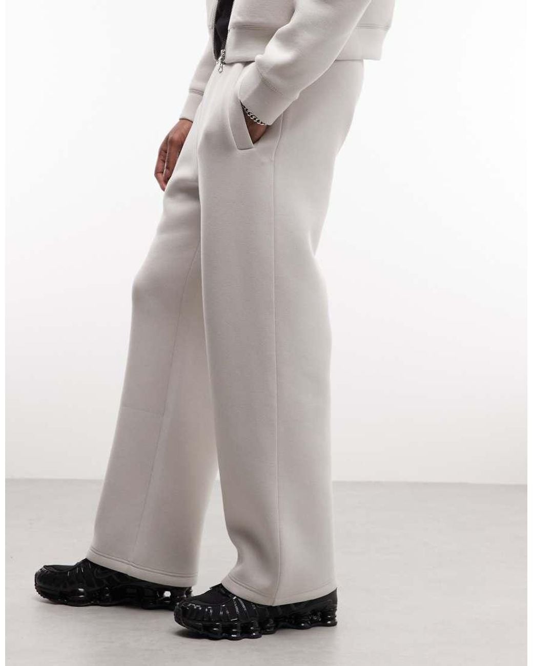 Weekday White Scuba-style Fabric Wide Leg Trackies for men