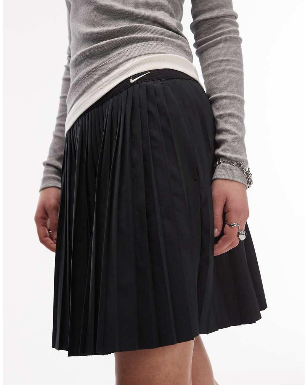 Nike White Pleated Mini Skirt