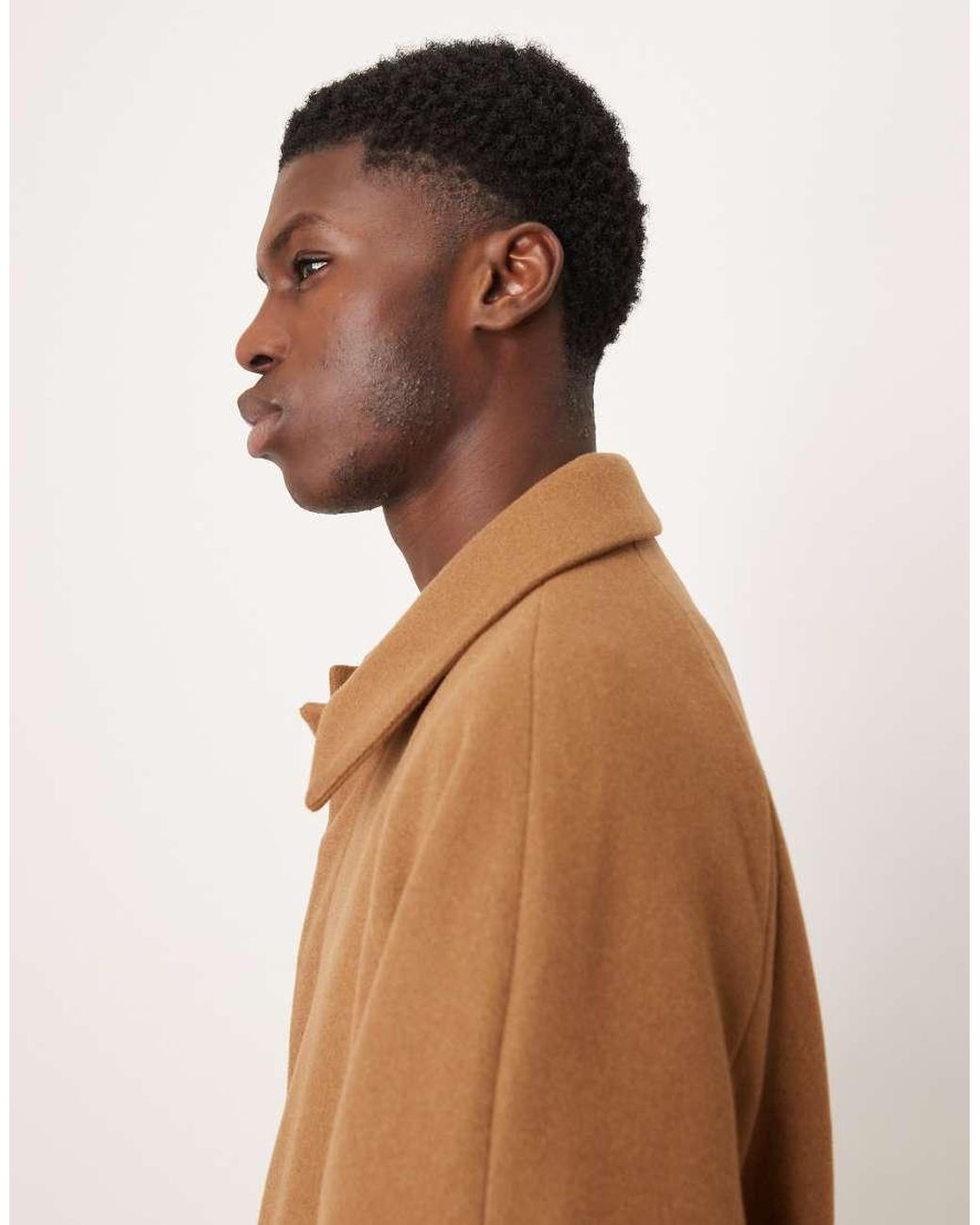 ASOS Natural Wool Look Overcoat for men