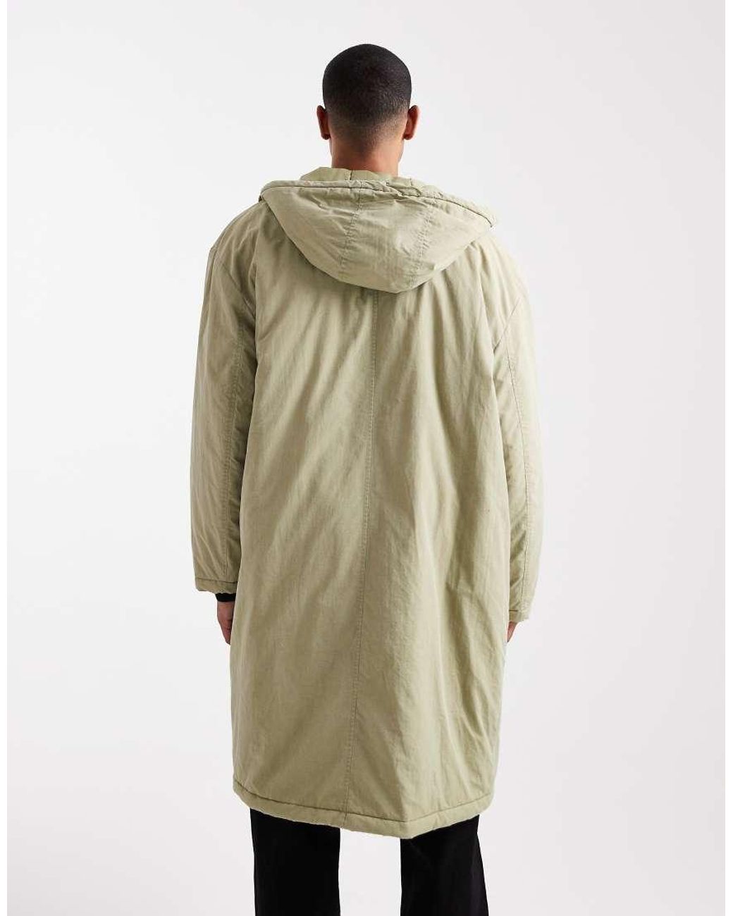 ASOS Lange Parka Jas in het Natural voor heren