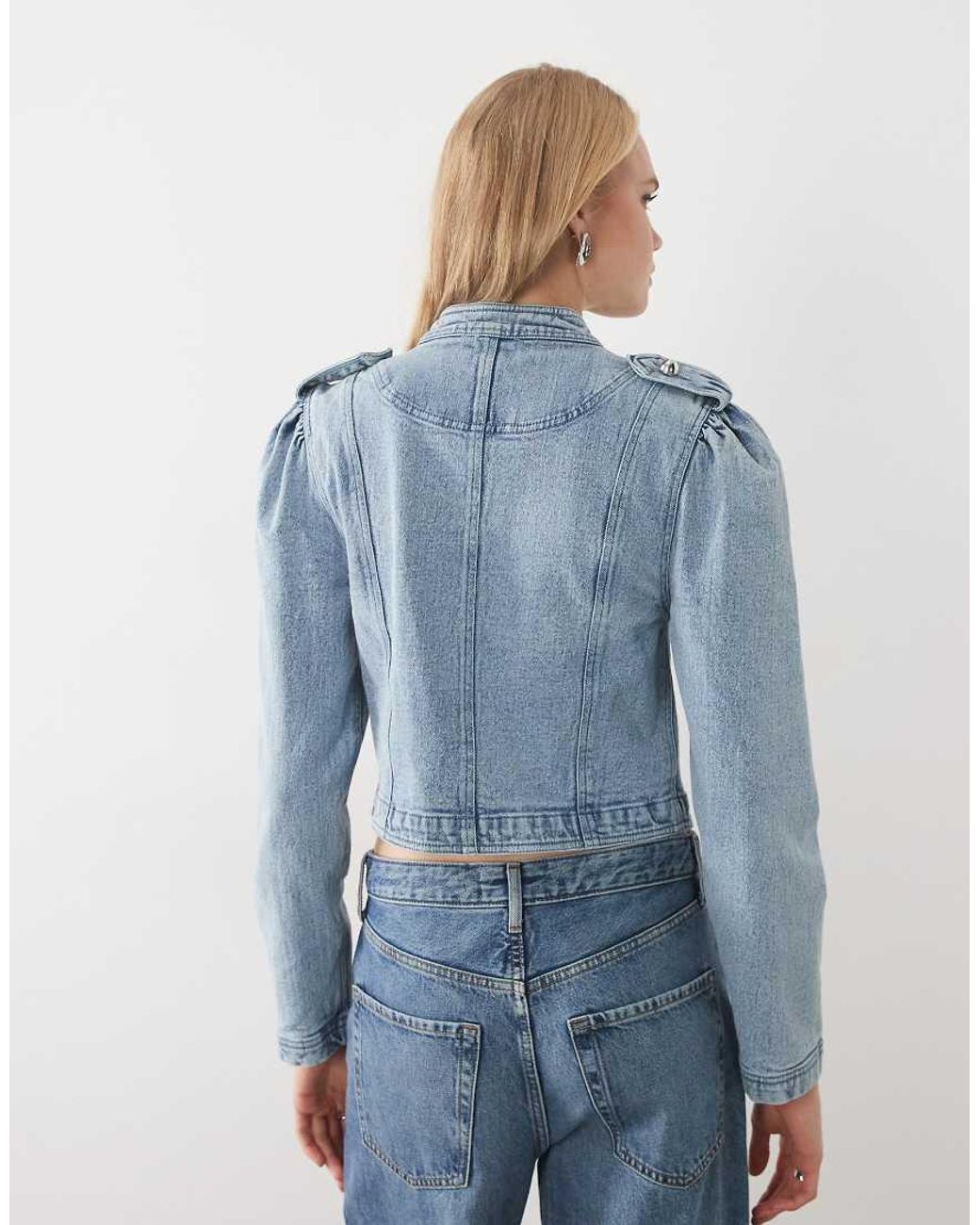 Miss Selfridge Blue Denim Mandarin Inspired Jacket