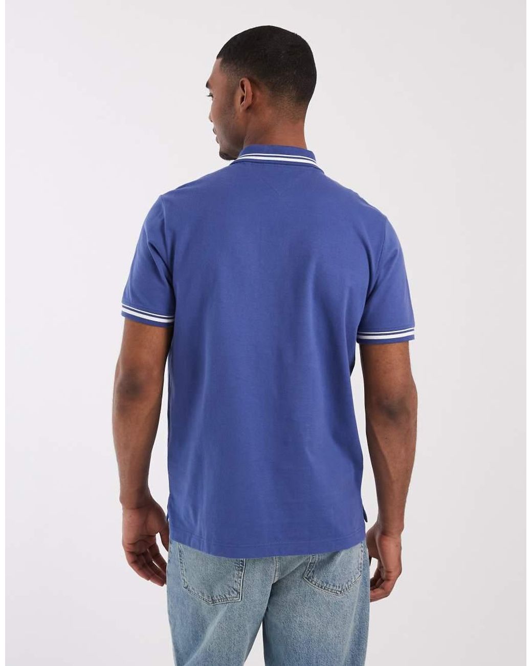 Tommy Hilfiger Blue Tipped Polo Shirt for men