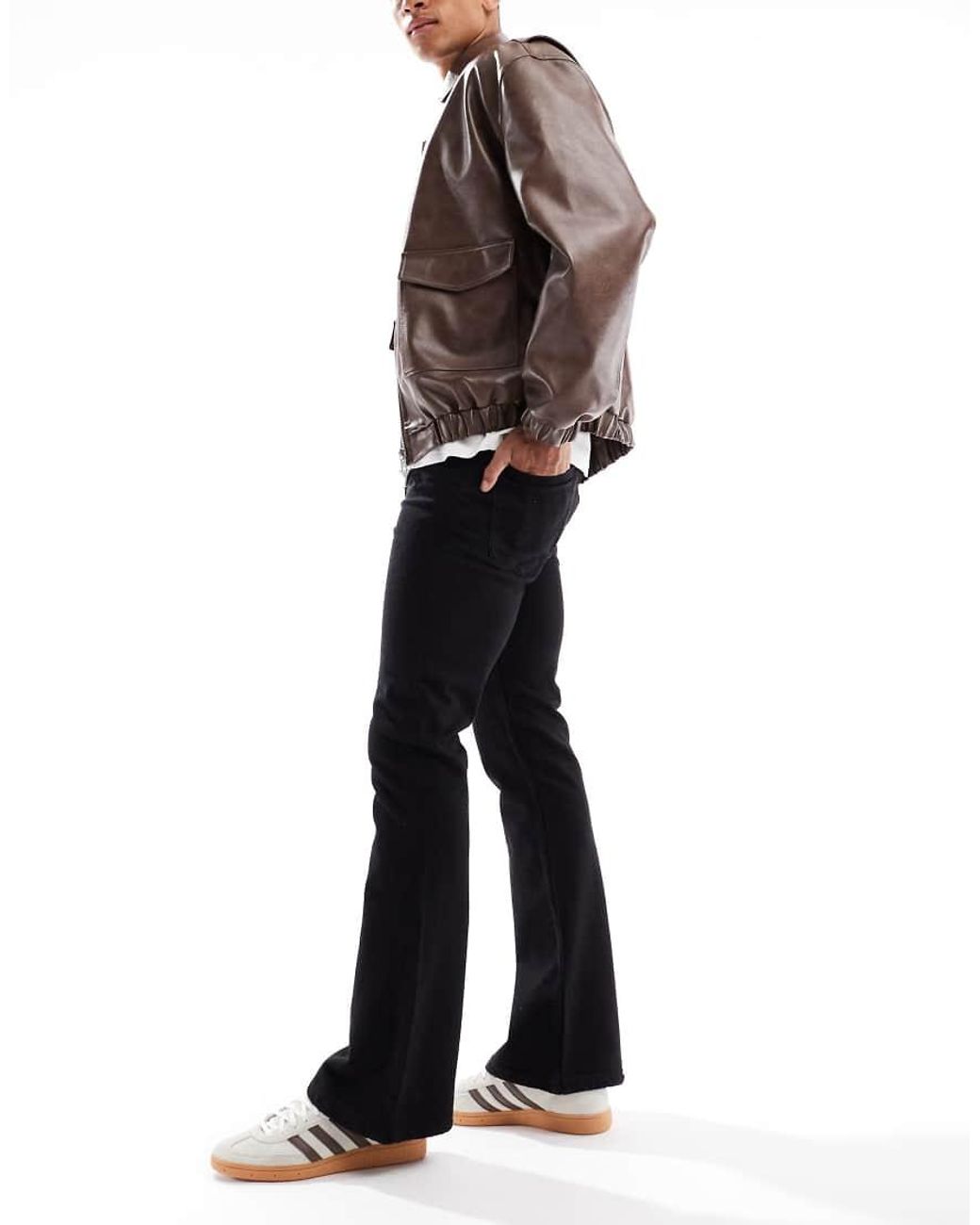 ASOS Black Stretch Flared Jeans for men