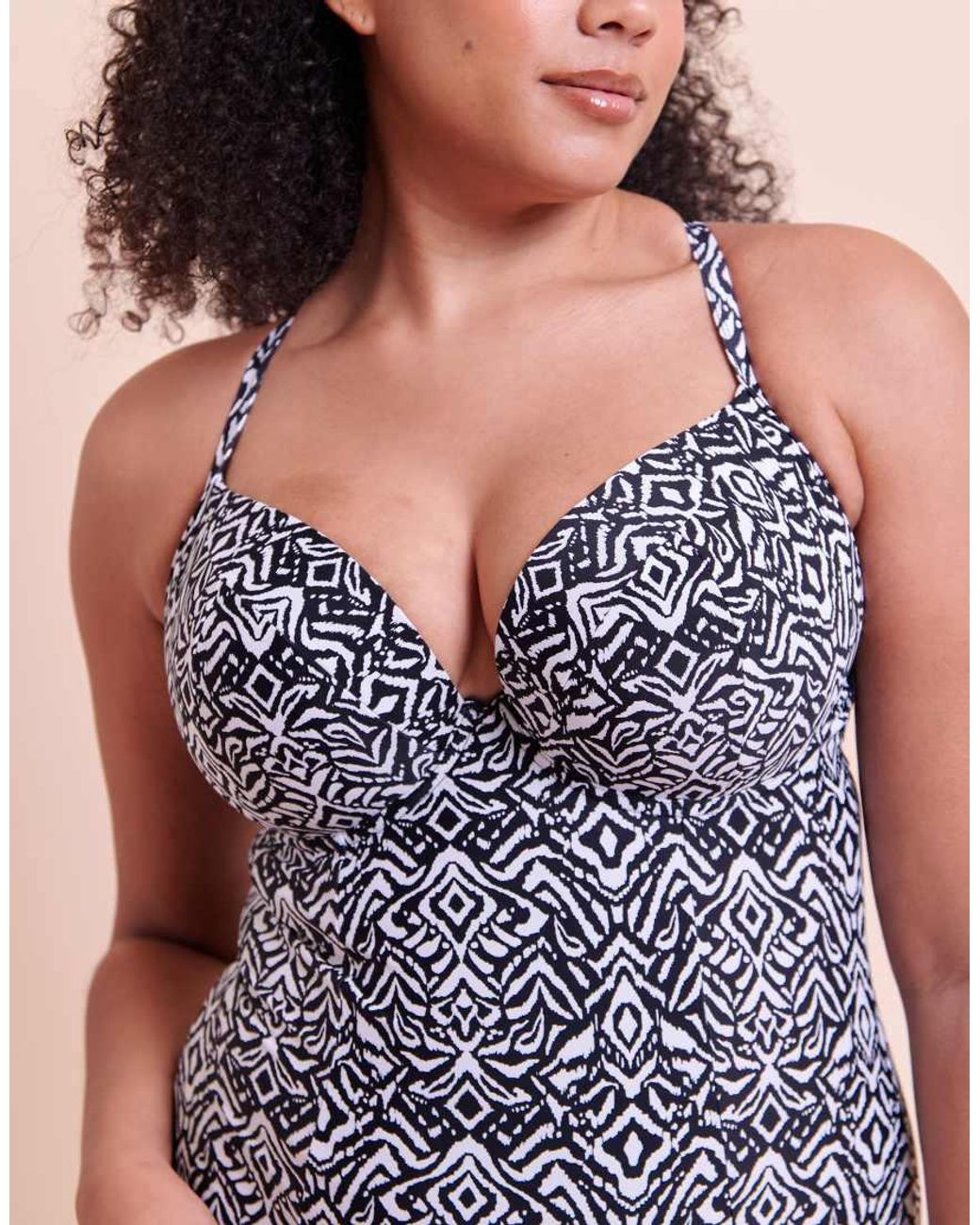 Curvy Kate Black Wild Horizon Padded Plunge Swimsuit