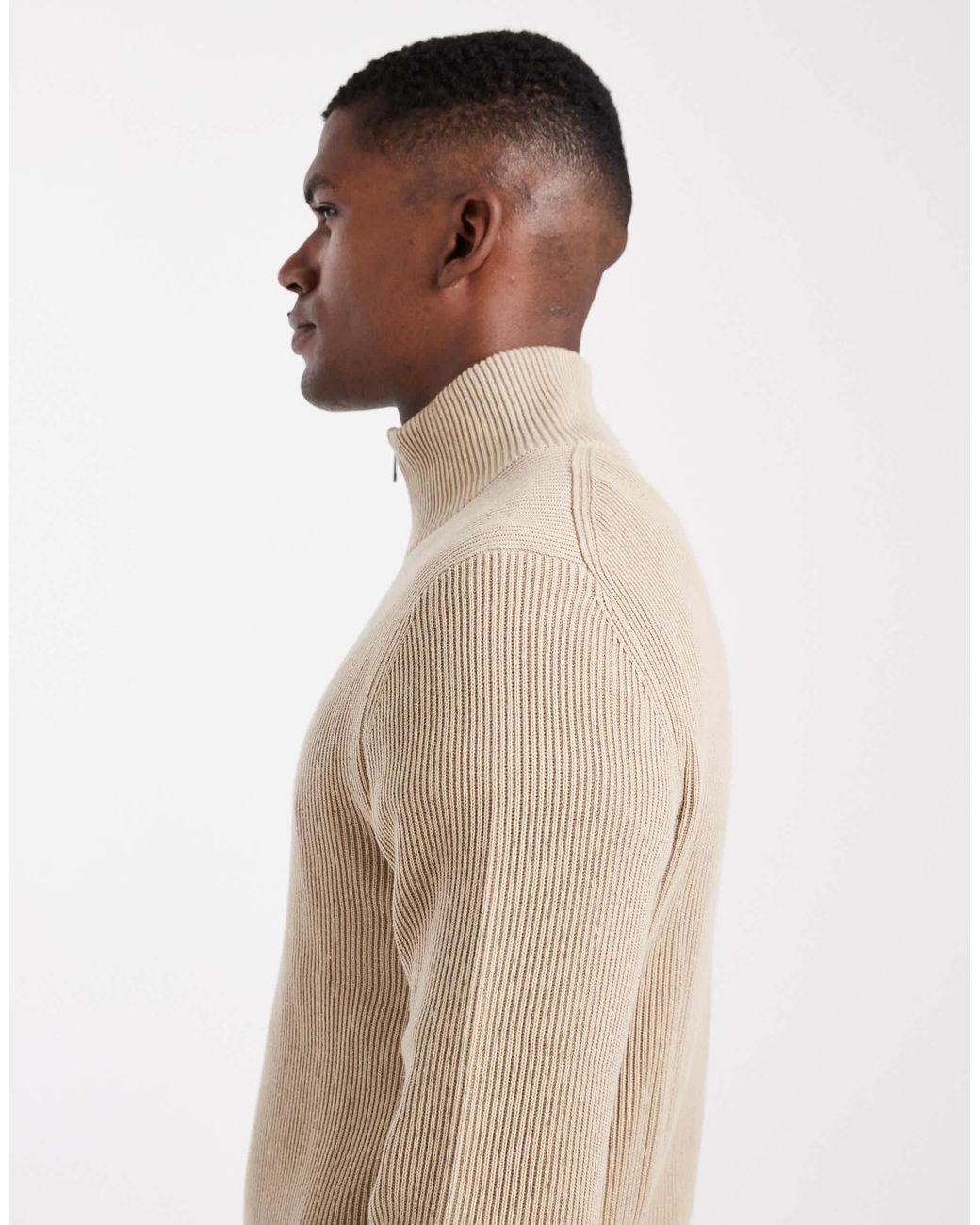 Pull à col zippé - beige Jack & Jones pour homme en coloris Blue