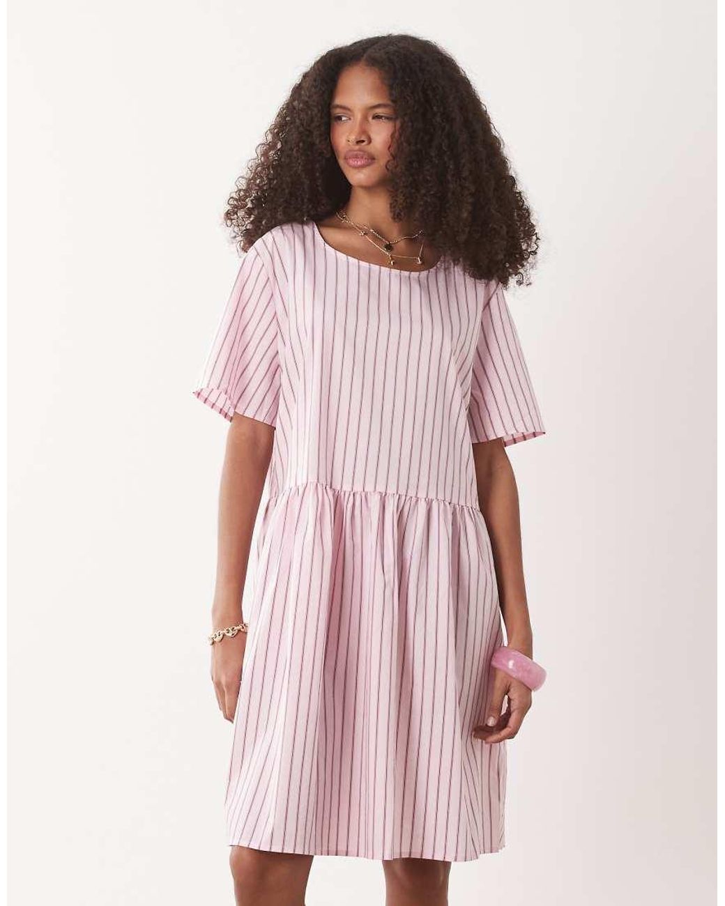 Jdy Pink Short Sleeve Mini Dress